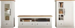 OTTO home Vitrine »Westminster, Hochschrank im Landhausstil, Glasvitrine, Stauraumelement« Metallgriffe, ausreichend Stauraum, in 2 Farben erhältlich