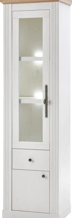 OTTO home Vitrine »Westminster, Hochschrank im Landhausstil, Glasvitrine, Stauraumelement« Metallgriffe, ausreichend Stauraum, in 2 Farben erhältlich
