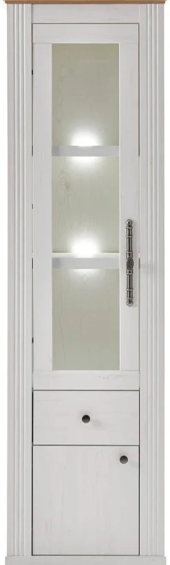 OTTO home Vitrine »Westminster, Hochschrank im Landhausstil, Glasvitrine, Stauraumelement« Metallgriffe, ausreichend Stauraum, in 2 Farben erhältlich