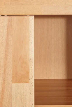 OTTO home Vitrine »ZARA81, 2 Fächer geschlossen, geölt, Wohnzimmer, teilmassiv Kernbuche« B/T/H:60/40/145cm, Front massivholz, Tür L/R, wein Regal, Griffleiste