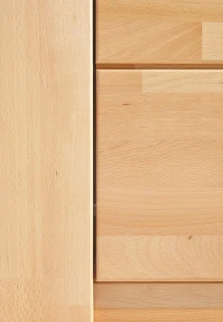 OTTO home Vitrine »ZARA81, 2 Fächer geschlossen, geölt, Wohnzimmer, teilmassiv Kernbuche« B/T/H:60/40/145cm, Front massivholz, Tür L/R, wein Regal, Griffleiste
