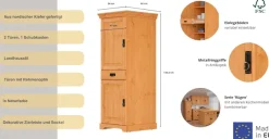 OTTO home Vorratsschrank »Rügen« Breite 47 cm, Kiefer massiv, 2 Türen, 1 Schubkasten