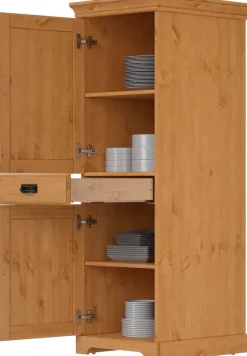 OTTO home Vorratsschrank »Rügen« Breite 47 cm, Kiefer massiv, 2 Türen, 1 Schubkasten