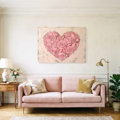 OTTO home Wandbild »Blumenherz in Struktur-Optik« Blumenbilder 1 Stk. tlg. in verschiedenen Größen