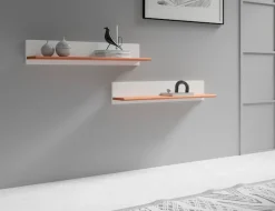 OTTO home Wandregal »Ribe,2er Set,teilmassiv mit massiver Ablagefläche, Breite: je 90 cm« 2 Stk. tlg. Ablageflächen in Massivholz