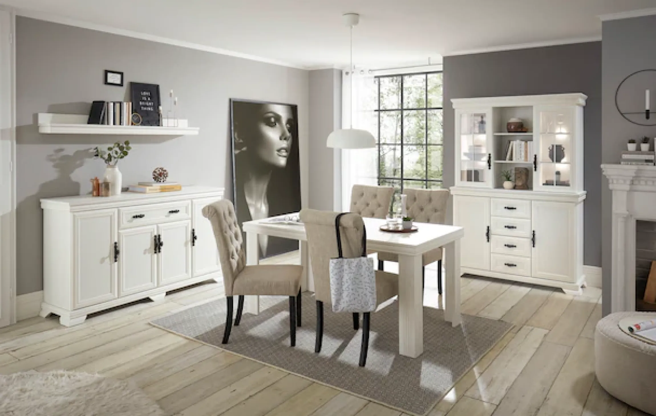 OTTO home Wandregal »Royal, elegantes Wandboard, Wandhalter mit Ablagefach, Hängeregal« im Laushausstil, vielseitig einsetzbar, 156 cm breit