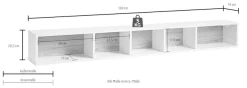 OTTO home Wandregal »Toledo,Breite 169 cm stilvolle Deko-Wandregal« Wandregal mit 5 Fächern, viel Stauraum, Masse 169/20,5/19 (B/H/T)