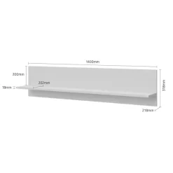 OTTO home Wandregal »Vida« (H/B): 32/140cm,UV lackiert, kratzfest, hochglänzend