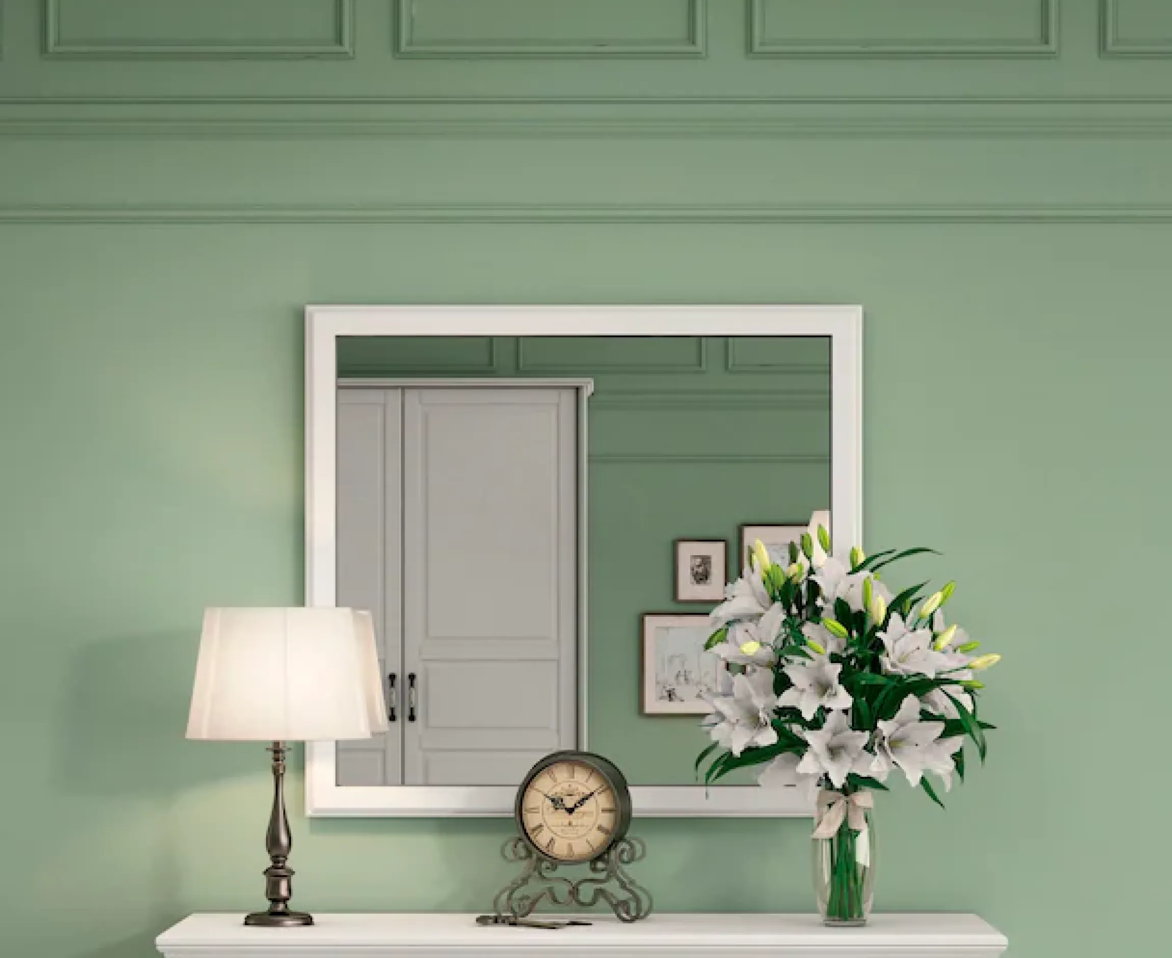 OTTO home Wandspiegel »Evergreen, Maße (B/T/H): 98/4/82 cm« mit Rahmen und schönen Profil im Landhausstil, FSC-zertifiziert