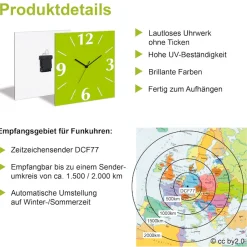 OTTO home Wanduhr »Marmor« wahlweise mit Quarz- oder Funkuhrwerk, lautlos ohne Tickgeräusche