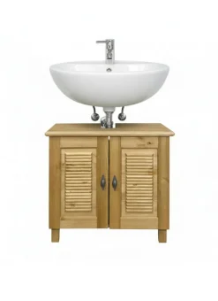 OTTO home Waschbeckenunterschrank »Rauna« aus massiver Kiefer, Breite 64 cm, Rillenoptik, made in EU