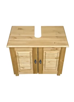 OTTO home Waschbeckenunterschrank »Rauna« aus massiver Kiefer, Breite 64 cm, Rillenoptik, made in EU