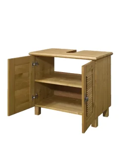 OTTO home Waschbeckenunterschrank »Rauna« aus massiver Kiefer, Breite 64 cm, Rillenoptik, made in EU