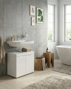 OTTO home Waschbeckenunterschrank »MAOI, Breite 60cm, 2 Türen, 2 Fächer, 1 Einlegeboden« Badezimmerschrank, Unterschrank, Kommode, WBU, Bad, Badezimmer