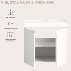 OTTO home Waschbeckenunterschrank »MAOI, Breite 60cm, 2 Türen, 2 Fächer, 1 Einlegeboden« Badezimmerschrank, Unterschrank, Kommode, WBU, Bad, Badezimmer
