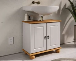 OTTO home Waschbeckenunterschrank »Finca« aus massivem Kiefernholz, Siphonausschnitt, Breite 62 cm, Höhe 55 cm