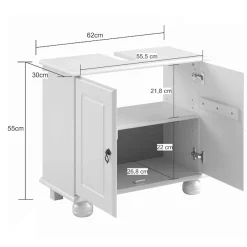OTTO home Waschbeckenunterschrank »Finca« aus massivem Kiefernholz, Siphonausschnitt, Breite 62 cm, Höhe 55 cm