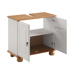 OTTO home Waschbeckenunterschrank »Finca« aus massivem Kiefernholz, Siphonausschnitt, Breite 62 cm, Höhe 55 cm