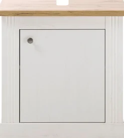 OTTO home Waschbeckenunterschrank »WESTMINSTER, Waschtisch im Landhausstil, Badschrank mit Metallgriffen« in 2 Farben verfügbar, mit Stauraum hinter Drehtür