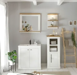 OTTO home Waschtisch »WESTMINSTER, Waschbeckenunterschrank inkl. Waschbecken, Metallgriffe« 1 Stk. tlg. in 2 Farben verfügbar, mit Stauraum, inkl. Waschbecken, Breite 80 cm