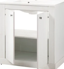 OTTO home Waschtisch »WESTMINSTER, Waschbeckenunterschrank inkl. Waschbecken, Metallgriffe« 1 Stk. tlg. in 2 Farben verfügbar, mit Stauraum, inkl. Waschbecken, Breite 80 cm