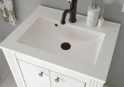 OTTO home Waschtisch »WESTMINSTER, Waschbeckenunterschrank inkl. Waschbecken, Metallgriffe« 1 Stk. tlg. in 2 Farben verfügbar, mit Stauraum, inkl. Waschbecken, Breite 80 cm