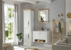 OTTO home Waschtisch »WESTMINSTER, Waschbeckenunterschrank inkl. Waschbecken, Metallgriffe« 1 Stk. tlg. in 2 Farben verfügbar, hängend, inkl. Waschbecken, Breite 80 cm