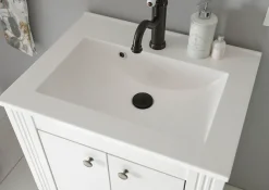 OTTO home Waschtisch »WESTMINSTER, Waschbeckenunterschrank inkl. Waschbecken, Metallgriffe« 1 Stk. tlg. in 2 Farben verfügbar, hängend, inkl. Waschbecken, Breite 80 cm