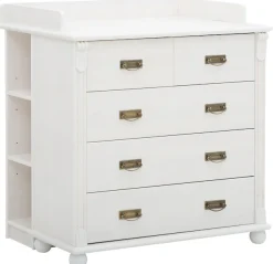 OTTO home Wickelkommode »"Aimo", Kommode, Landhausstil, mit edlen Messinggriffen und Details« bis 15 kg aus Massivholz (Kiefer); FSC®-Holz 92 cm