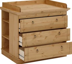 OTTO home Wickelkommode »Indra, Landhausstil, viel Stauraum« FSC® zertifiziertes Massivholz, inklusive Unterbauregal und Aufsatz 100 cm