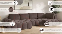 OTTO home Wohnlandschaft »AZITA U-Form, Breite 363 cm - OTTO. Verlässliche Qualität.« wahlweise als Schlafsofa mit Bettkasten, Bubble-Optik