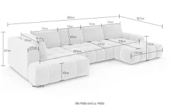 OTTO home Wohnlandschaft »AZITA U-Form, Breite 363 cm - OTTO. Verlässliche Qualität.« wahlweise als Schlafsofa mit Bettkasten, Bubble-Optik