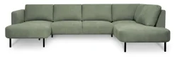 OTTO home Wohnlandschaft »Cesola« in weichem Chenille-Stoff, Breite 327 cm, mit schwarzen Metallfüßen