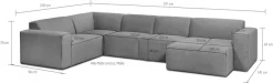 OTTO home Wohnlandschaft »Clayton Breite 371 cm, U-Form« in einem trendigen Cord-Bezug, verschiedene Kombinationen verfügbar
