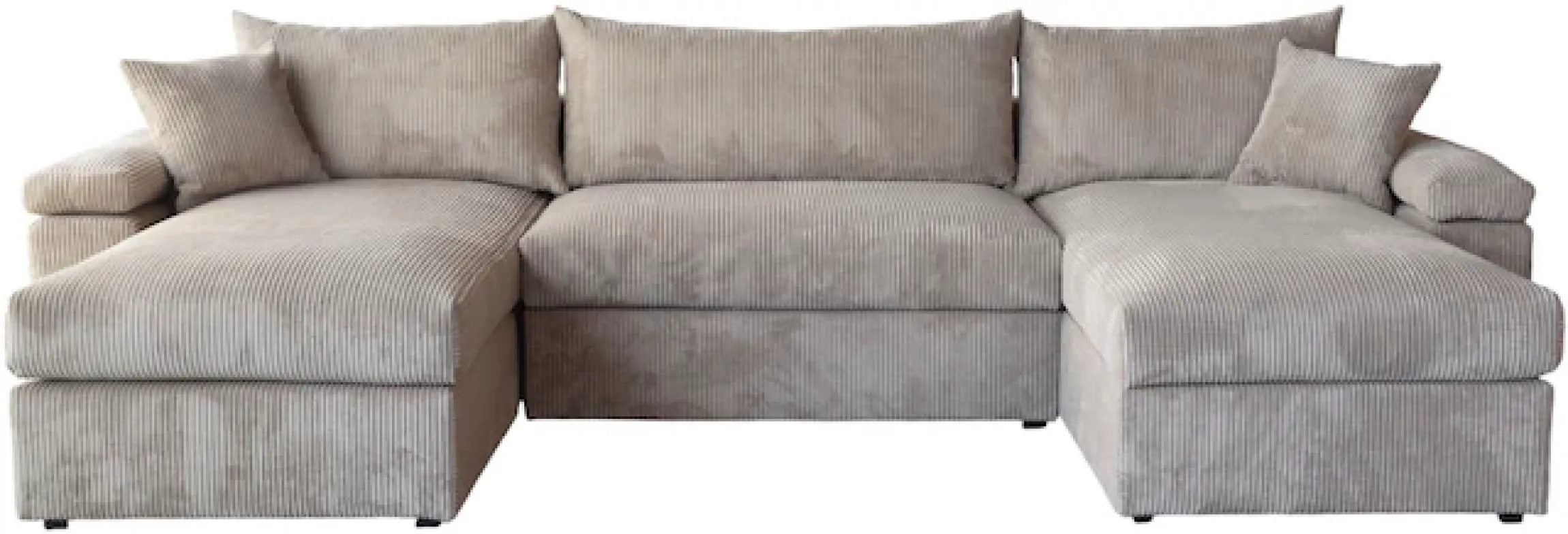 OTTO home Wohnlandschaft »Cosy U-Form, B: 309 cm, XXL-Wohnlandschaft mit Federkern« 2 Zierkissen, Mega-Sofa, Cord oder Struktur weich, Kaltschaumauflage