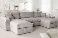 OTTO home Wohnlandschaft »Cosy U-Form, B: 309 cm, XXL-Wohnlandschaft mit Federkern« 2 Zierkissen, Mega-Sofa, Cord oder Struktur weich, Kaltschaumauflage