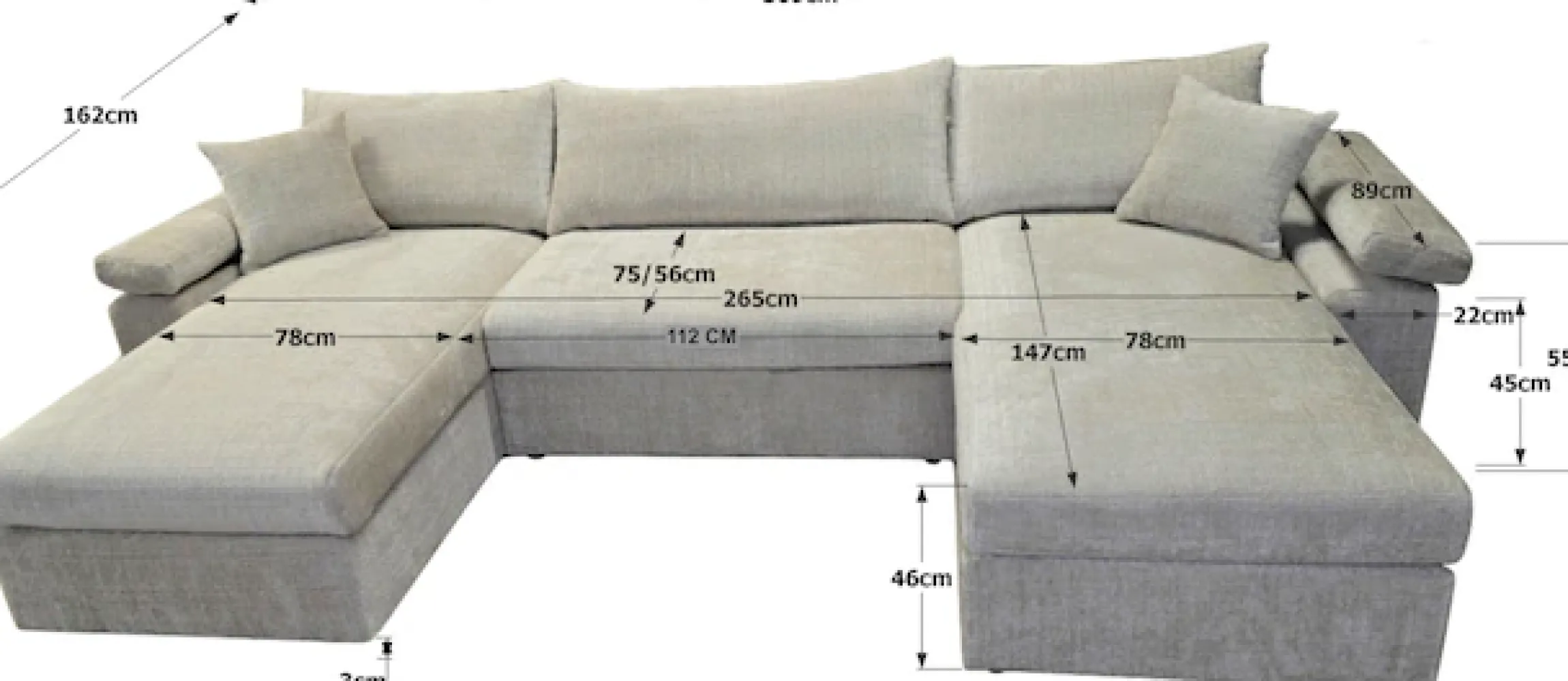 OTTO home Wohnlandschaft »Cosy U-Form, B: 309 cm, XXL-Wohnlandschaft mit Federkern« 2 Zierkissen, Mega-Sofa, Cord oder Struktur weich, Kaltschaumauflage