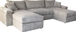 OTTO home Wohnlandschaft »Cosy U-Form, B: 309 cm, XXL-Wohnlandschaft mit Federkern« 2 Zierkissen, Mega-Sofa, Cord oder Struktur weich, Kaltschaumauflage