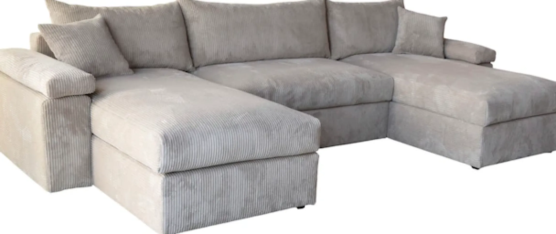 OTTO home Wohnlandschaft »Cosy U-Form, B: 309 cm, XXL-Wohnlandschaft mit Federkern« 2 Zierkissen, Mega-Sofa, Cord oder Struktur weich, Kaltschaumauflage