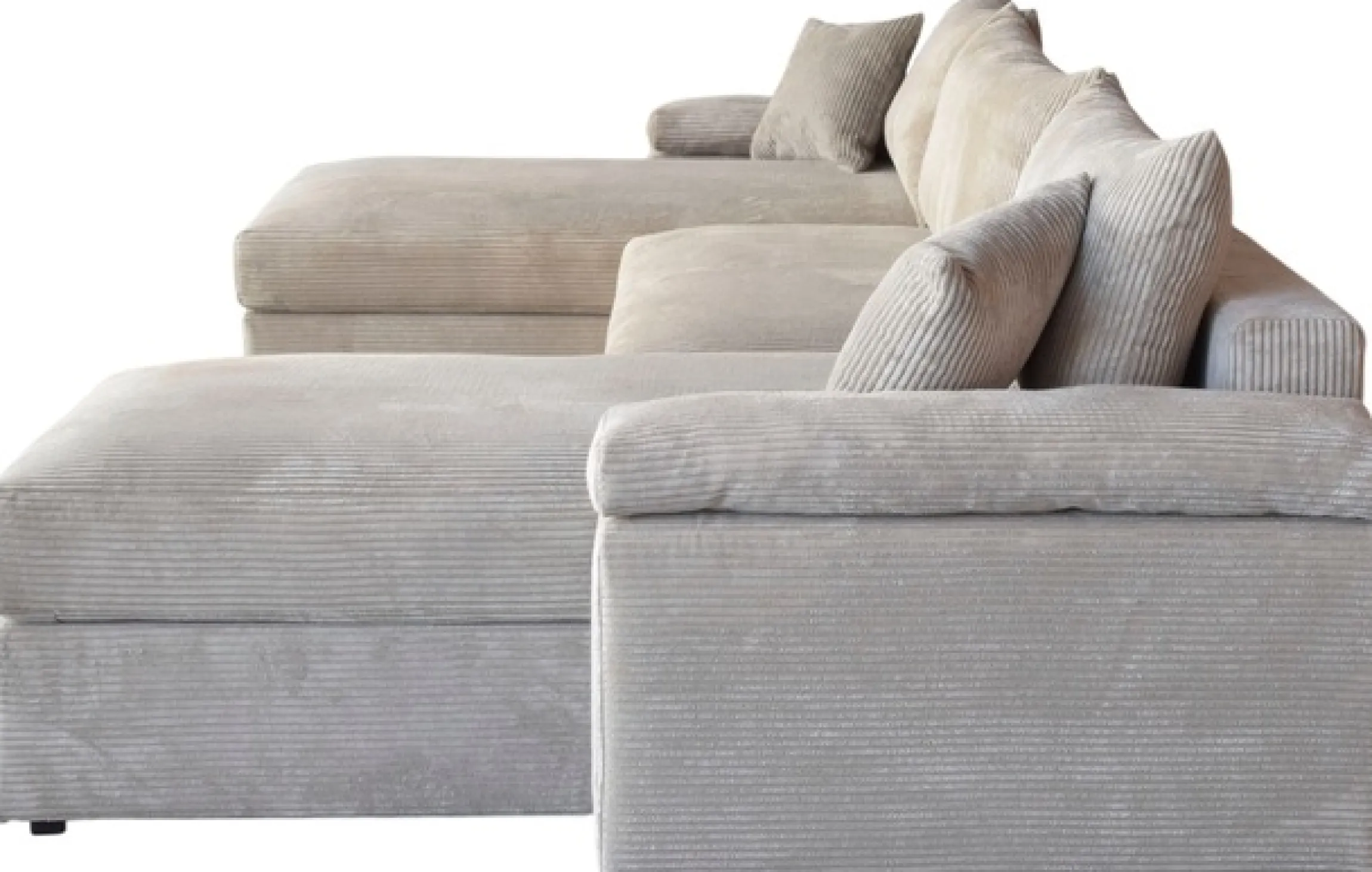 OTTO home Wohnlandschaft »Cosy U-Form, B: 309 cm, XXL-Wohnlandschaft mit Federkern« 2 Zierkissen, Mega-Sofa, Cord oder Struktur weich, Kaltschaumauflage