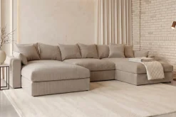 OTTO home Wohnlandschaft »Cosy Lounge U-Form, Breite 385 cm« Mega-Sofa mit Cordstoff bezogen, mit Federkern & 5 Zierkissen