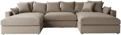 OTTO home Wohnlandschaft »Cosy Lounge U-Form, Breite 385 cm« Mega-Sofa mit Cordstoff bezogen, mit Federkern & 5 Zierkissen