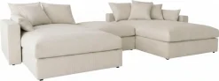 OTTO home Wohnlandschaft »Cosy Lounge U-Form, Breite 385 cm« Mega-Sofa mit Cordstoff bezogen, mit Federkern & 5 Zierkissen