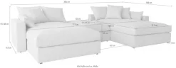 OTTO home Wohnlandschaft »Cosy Lounge U-Form, Breite 385 cm« Mega-Sofa mit Cordstoff bezogen, mit Federkern & 5 Zierkissen
