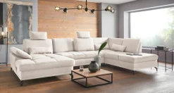 OTTO home Wohnlandschaft »Costello U-Form, B: 363 cm mit Sitztiefen- & Armteilverstellung« optional Schlaffunktion & Bettkasten