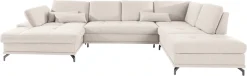 OTTO home Wohnlandschaft »Costello U-Form, B: 363 cm mit Sitztiefen- & Armteilverstellung« optional Schlaffunktion & Bettkasten