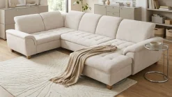 OTTO home Wohnlandschaft »Egedal 344 x 214 cm, auch mit Schlaffunktion & Bettkasten, Holzfüße« U-Form, aus pflegeleichtem Lu x us-Microfaser