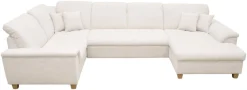 OTTO home Wohnlandschaft »Egedal 344 x 214 cm, auch mit Schlaffunktion & Bettkasten, Holzfüße« U-Form, aus pflegeleichtem Lu x us-Microfaser