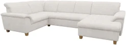 OTTO home Wohnlandschaft »Egedal 344 x 214 cm, auch mit Schlaffunktion & Bettkasten, Holzfüße« U-Form, aus pflegeleichtem Lu x us-Microfaser