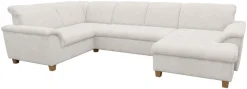 OTTO home Wohnlandschaft »Eggery 352 x 214 cm, auch mit Schlaffunktion & Bettkasten, Holzfüße« Kopfteile verstellbar, U-Form, aus pflegeleichtem Luxus-Microfaser